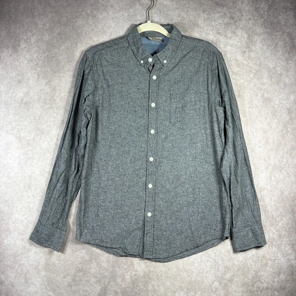 Silverlake Shirt Mens Small Gray Button Down Long Sleeve Casual Cotton Pocket